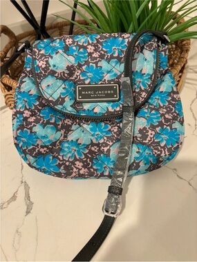 Marc Jacobs Natasha Floral Quilted Crossbody Bag Blue Grey Black Pink Preppy